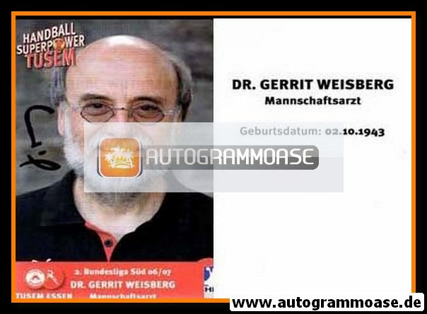 Autogramm Handball | TUSEM Essen | 2006 | Dr. Gerrit WEISBERG
