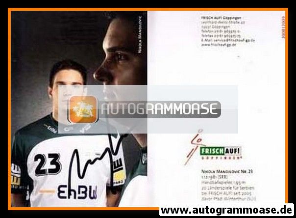 Autogramm Handball | Frisch Auf! Göppingen | 2008 | Nikola MANOJLOVIC