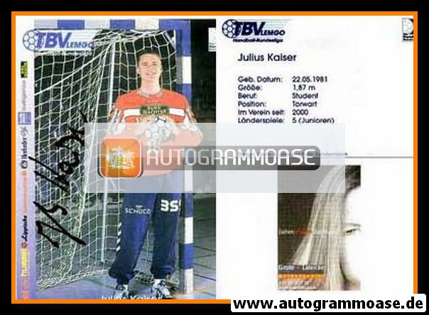 Autogramm Handball | TBV Lemgo | 2002 | Julius KAISER