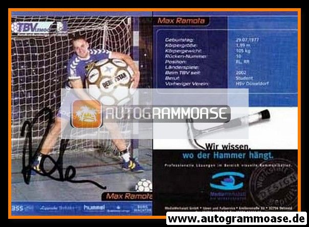 Autogramm Handball | TBV Lemgo | 2003 | Max RAMOTA
