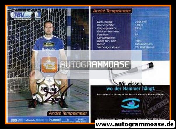 Autogramm Handball | TBV Lemgo | 2003 | Andre TEMPELMEIER
