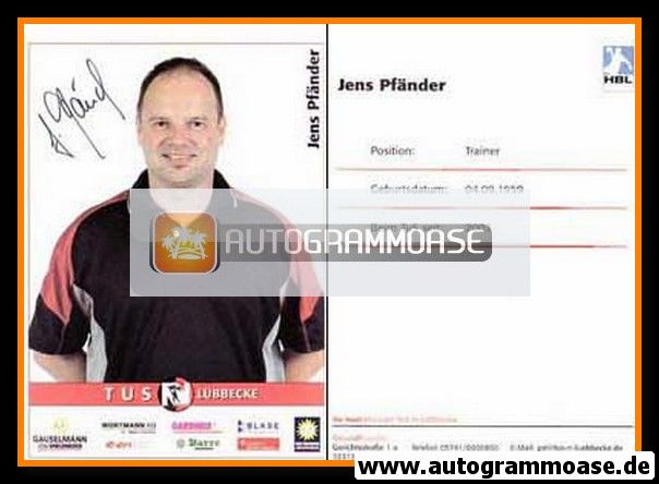 Autogramm Handball | TuS N-Lübbecke | 2000er Merkur | Jens PFÄNDER