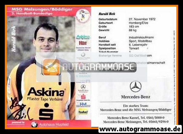 Autogramm Handball | MT Melsungen | 2003 | Harald BIRK