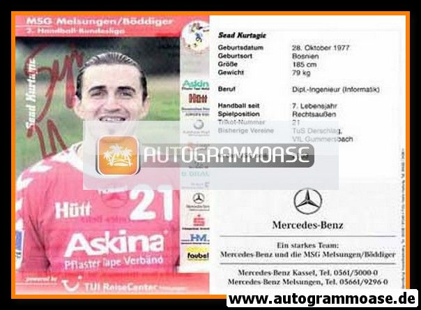 Autogramm Handball | MT Melsungen | 2003 | Sead KURTAGIC