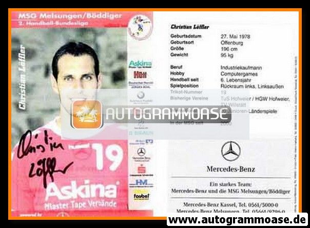 Autogramm Handball | MT Melsungen | 2003 | Christian LÖFFLER