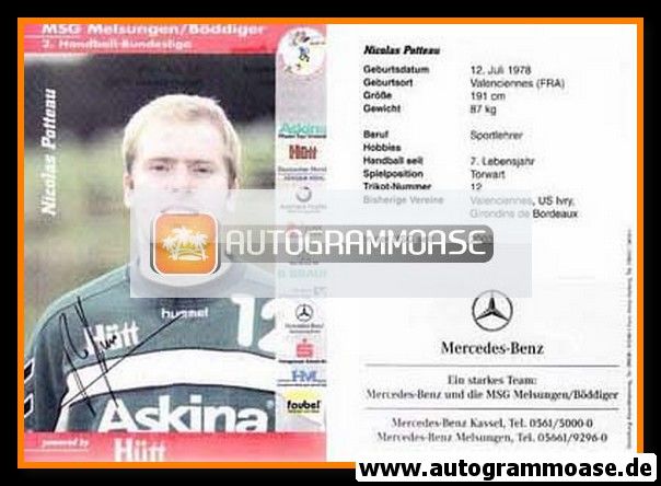Autogramm Handball | MT Melsungen | 2003 | Nicolas POTTEAU