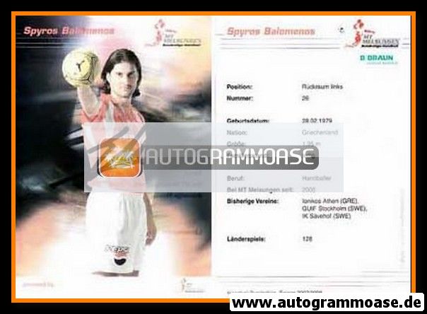 Autogramm Handball | MT Melsungen | 2007 | Spyros BALOMENOS