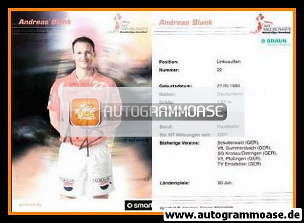 Autogramm Handball | MT Melsungen | 2007 | Andreas BLANK