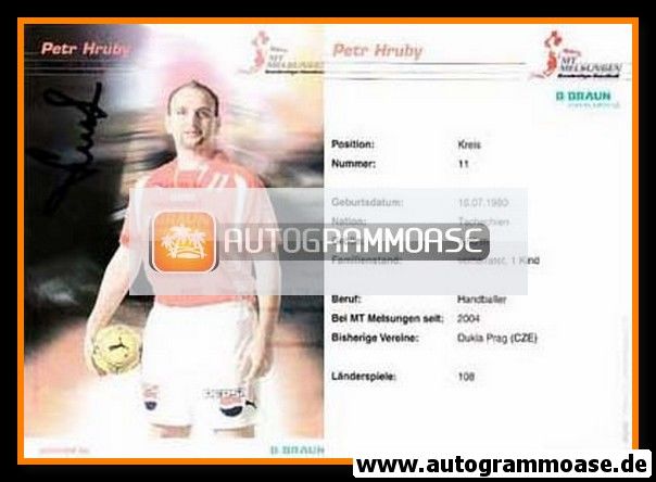 Autogramm Handball | MT Melsungen | 2007 | Petr HRUBY
