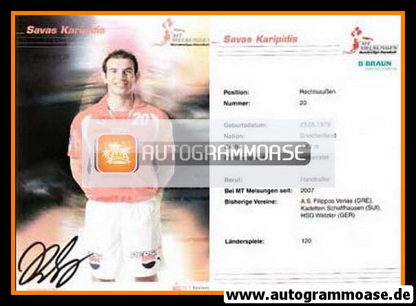 Autogramm Handball | MT Melsungen | 2007 | Savas KARIPIDIS