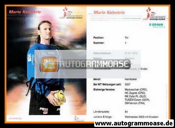 Autogramm Handball | MT Melsungen | 2007 | Mario KELENTRIC