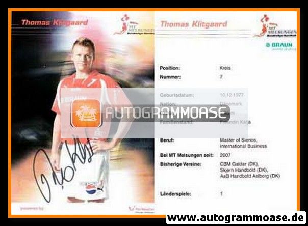 Autogramm Handball | MT Melsungen | 2007 | Thomas KLITGAARD