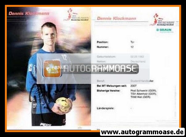 Autogramm Handball | MT Melsungen | 2007 | Dennis KLOCKMANN