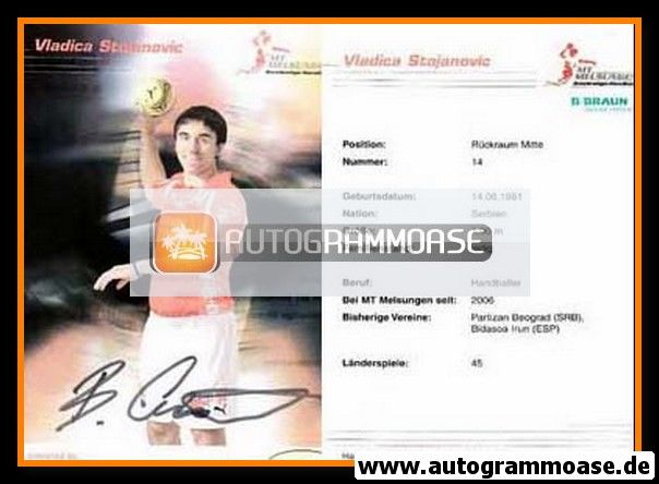 Autogramm Handball | MT Melsungen | 2007 | Vladica STOJANOVIC