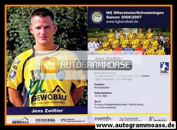 Autogramm Handball | HG Oftersheim/Schwetzingen | 2006 | Jens ZWISSLER