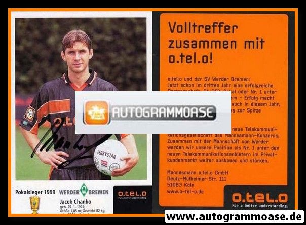 Autogramm Fussball | SV Werder Bremen | 1999 o.tel.o | Jacek CHANKO