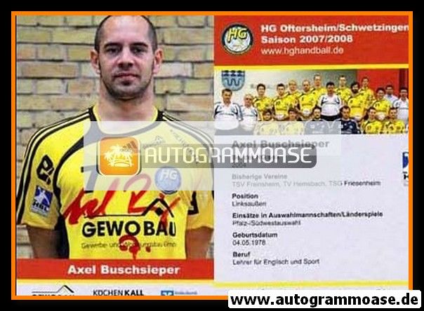 Autogramm Handball | HG Oftersheim/Schwetzingen | 2007 | Axel BUSCHSIEPER