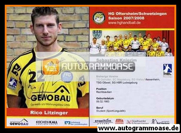 Autogramm Handball | HG Oftersheim/Schwetzingen | 2007 | Rico LITZINGER