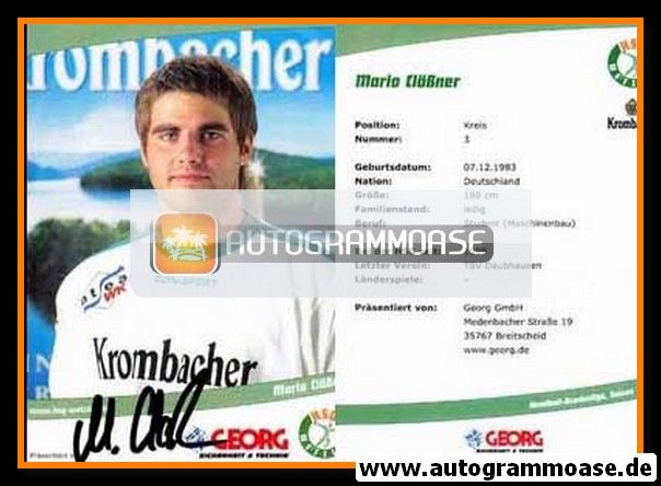 Autogramm Handball | HSG Wetzlar | 2005 | Mario CLÖSSNER