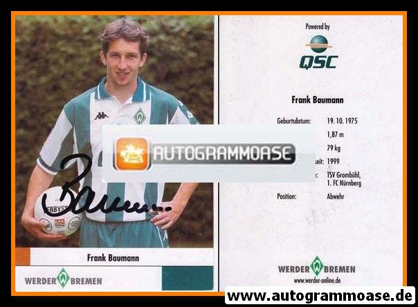 Autogramm Fussball | SV Werder Bremen | 2000 | Frank BAUMANN
