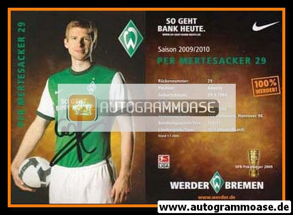 Autogramm Fussball | SV Werder Bremen | 2009 | Per MERTESACKER