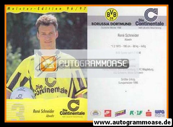 Autogramm Fussball | Borussia Dortmund | 1996 | Rene SCHNEIDER