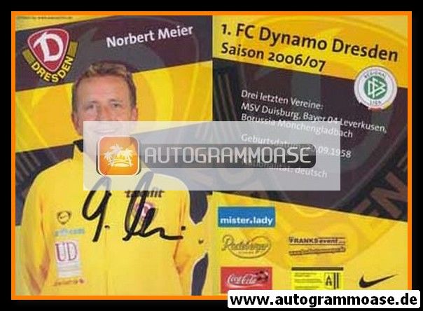Autogramm Fussball | Dynamo Dresden | 2006 | Norbert MEIER