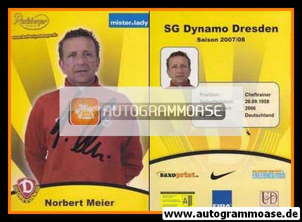 Autogramm Fussball | Dynamo Dresden | 2007 | Norbert MEIER