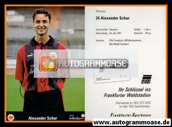 Autogramm Fussball | Eintracht Frankfurt | 1999 | Alexander SCHUR