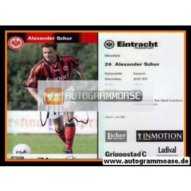 Autogramm Fussball | Eintracht Frankfurt | 2001 | Alexander SCHUR