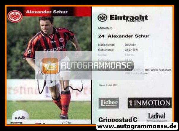 Autogramm Fussball | Eintracht Frankfurt | 2001 | Alexander SCHUR