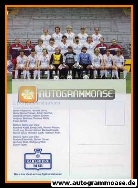 Mannschaftskarte Fussball | 1. FC Kaiserslautern | 1984