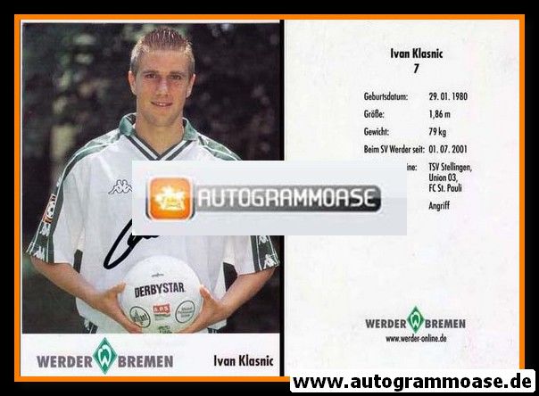 Autogramm Fussball | SV Werder Bremen | 2001 | Ivan KLASNIC