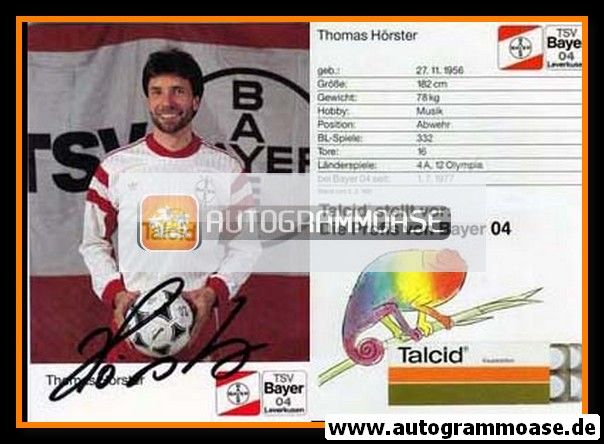 Autogramm Fussball | Bayer Leverkusen | 1991-1 | Thomas HÖRSTER