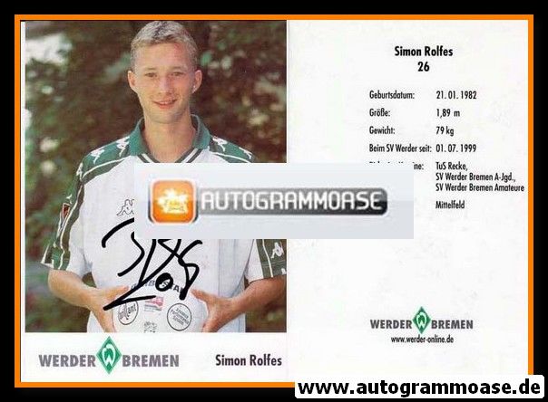 Autogramm Fussball | SV Werder Bremen | 2001 | Simon ROLFES