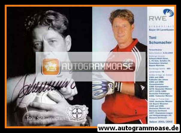 Autogramm Fussball | Bayer Leverkusen | 2001 | Harald SCHUMACHER