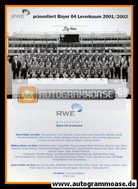 Mannschaftskarte Fussball | Bayer Leverkusen | 2001