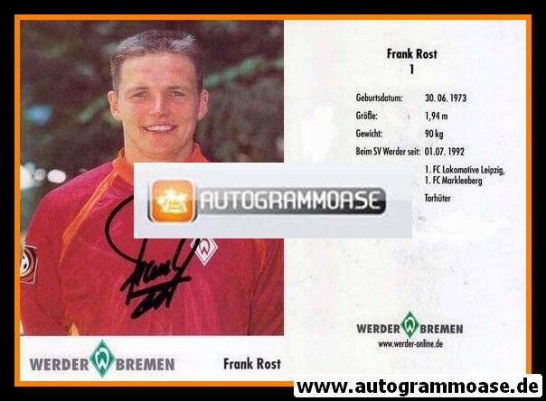 Autogramm Fussball | SV Werder Bremen | 2001 | Frank ROST