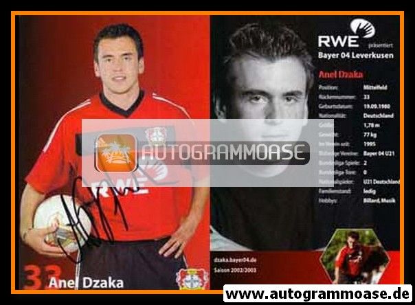 Autogramm Fussball | Bayer Leverkusen | 2002 | Anel DZAKA