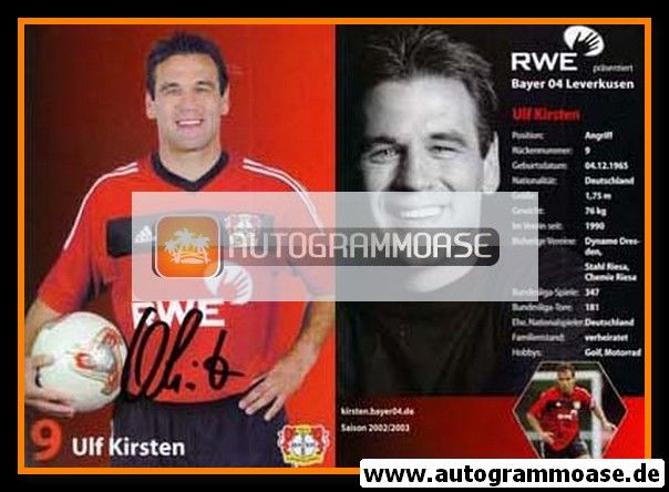 Autogramm Fussball | Bayer Leverkusen | 2002 | Ulf KIRSTEN