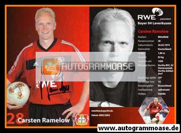 Autogramm Fussball | Bayer Leverkusen | 2002 | Carsten RAMELOW