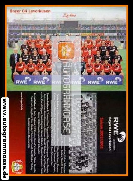 Mannschaftskarte Fussball | Bayer Leverkusen | 2002