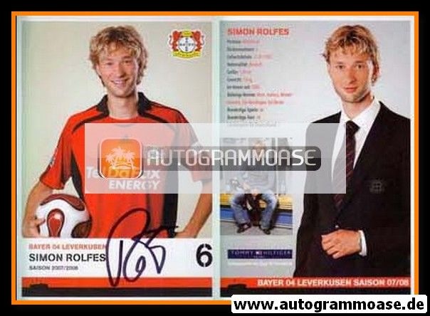 Autogramm Fussball | Bayer Leverkusen | 2007 | Simon ROLFES 