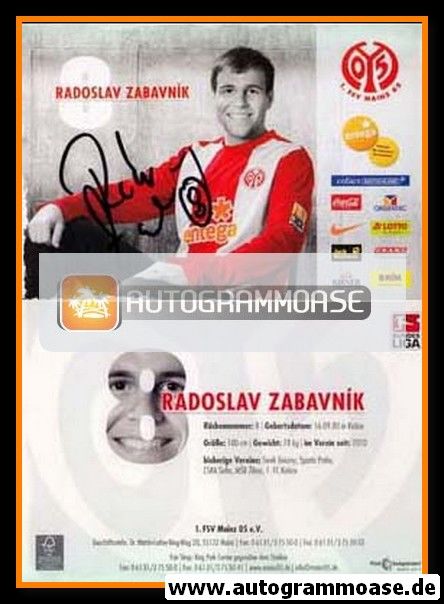 Autogramm Fussball | FSV Mainz 05 | 2009 | Radoslav ZABAVNIK