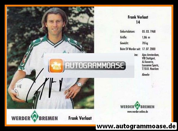 Autogramm Fussball | SV Werder Bremen | 2001 | Frank VERLAAT