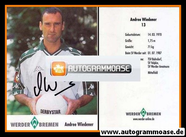 Autogramm Fussball | SV Werder Bremen | 2001 | Andree WIEDENER