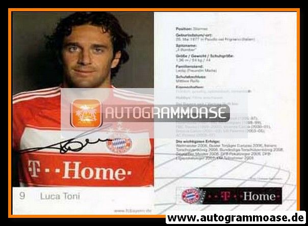 Autogramm Fussball | FC Bayern München | 2008 Druck | Luca TONI