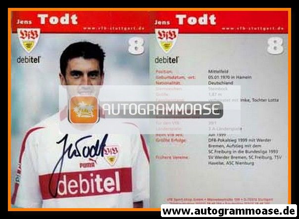 Autogramm Fussball | VfB Stuttgart | 2002 | Jens TODT