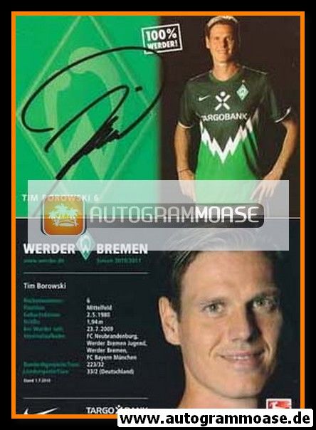 Autogramm Fussball | SV Werder Bremen | 2010 | Tim BOROWSKI