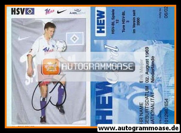 Autogramm Fussball | Hamburger SV | 2001 | Erik MEIJER